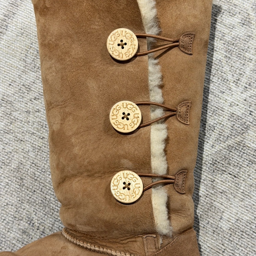 UGG Bailey Button Tan Shearling Button Boots Tall… - image 8